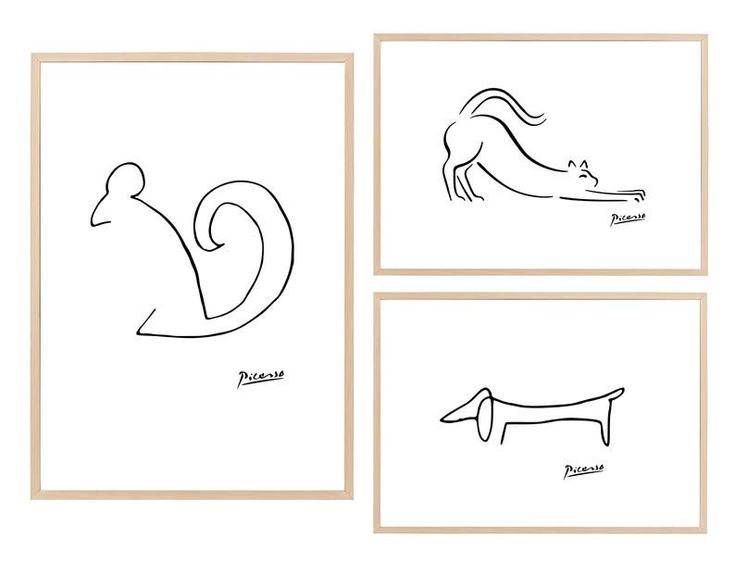 Picasso animals line drawing prints picasso animals set of