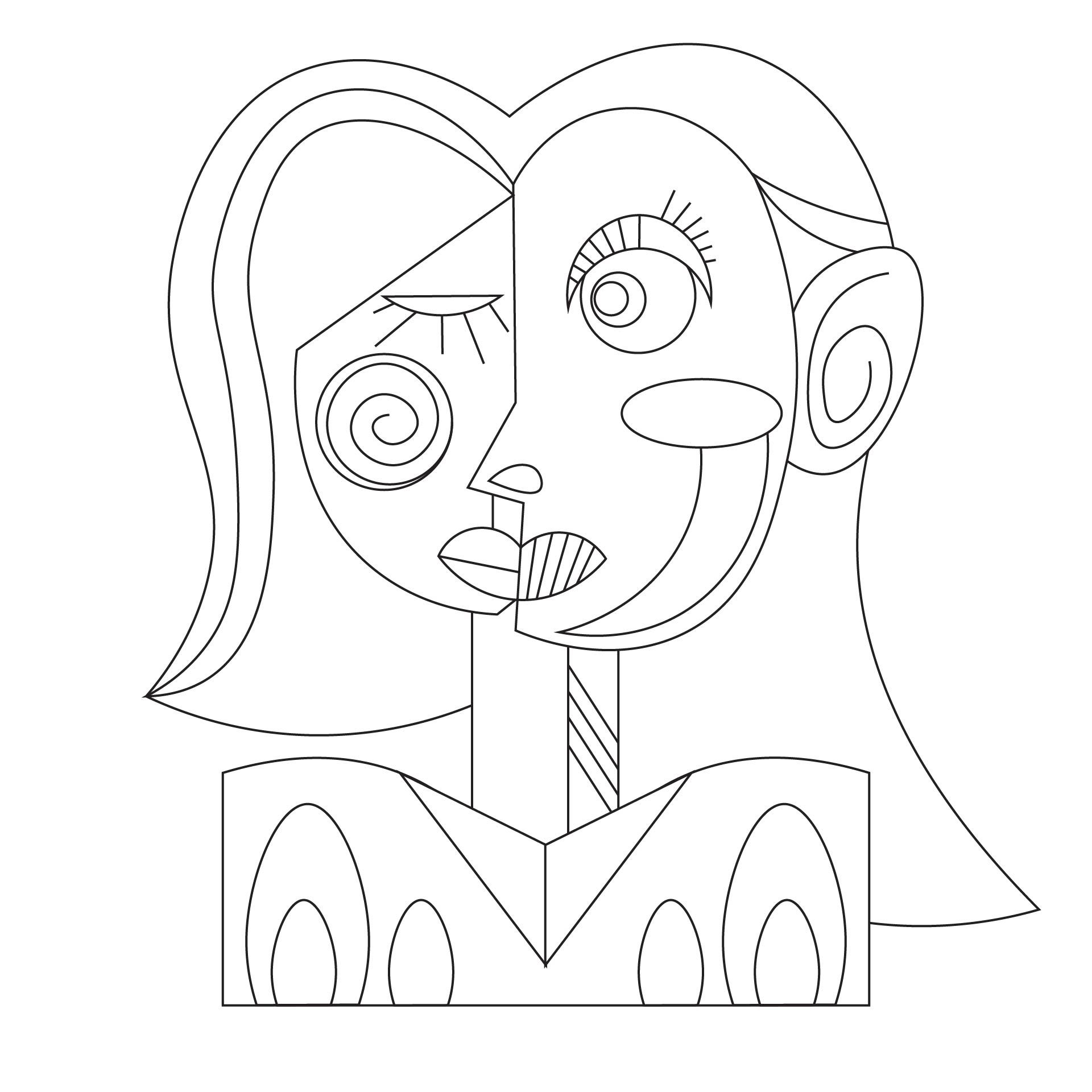 Best picasso art coloring pages printable pdf for free at printablee picasso art picasso drawing pablo picasso art