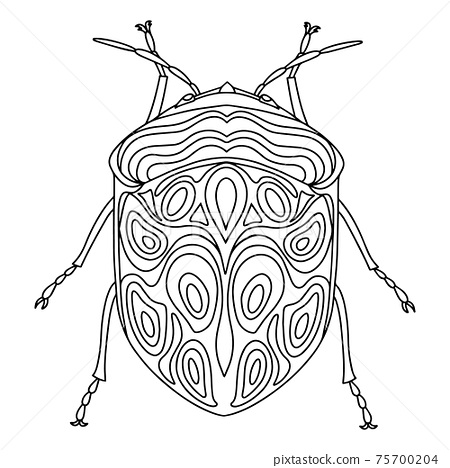 Beetle picasso coloring book bedbug illustration