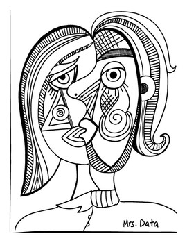 Picasso faces coloring pages by jessica data tpt