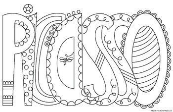 Picasso doodle coloring page by little box of magic tpt