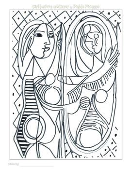 Pablo picasso coloring pages by smart kids worksheets tpt