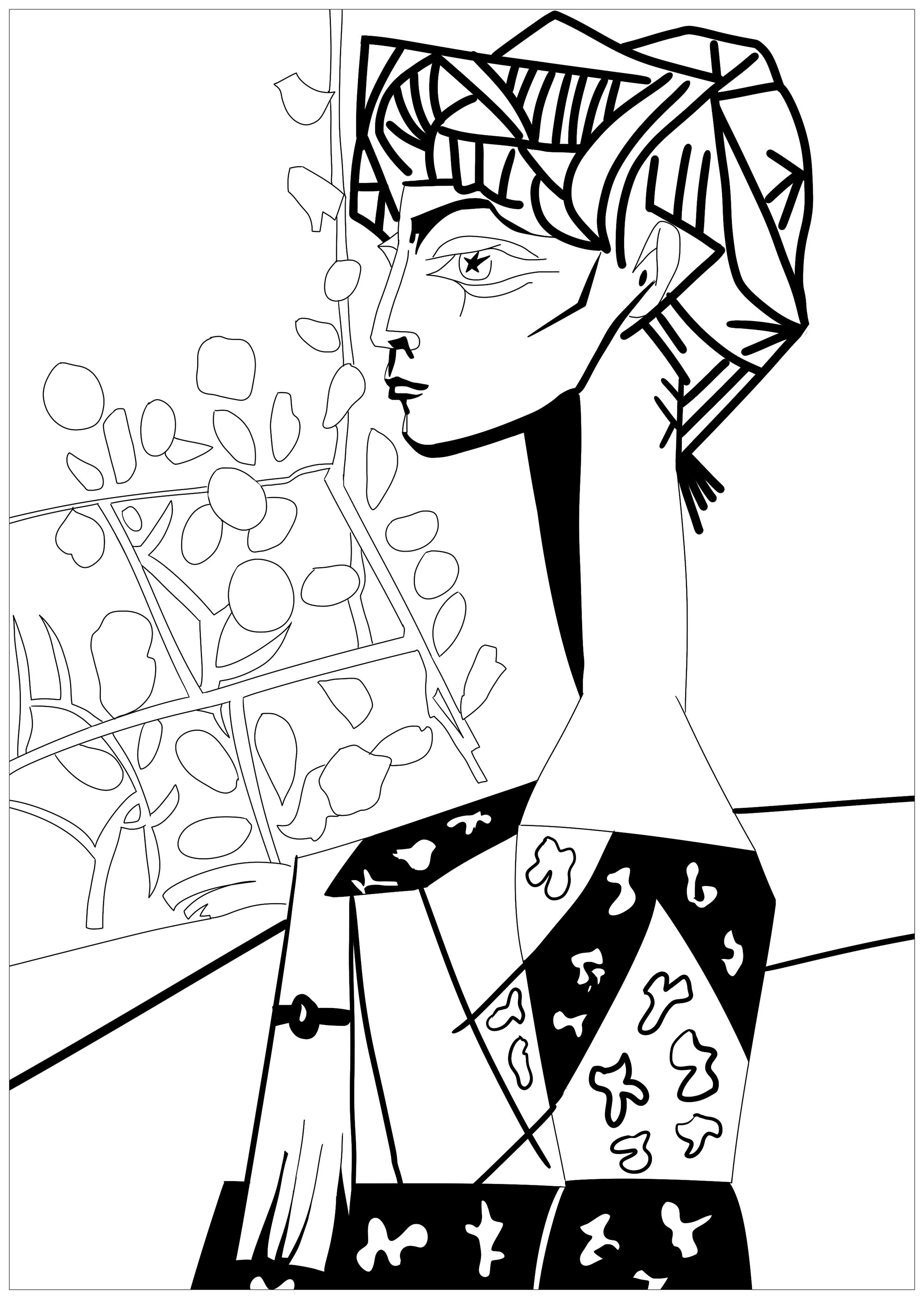 Free picasso drawing to print and color