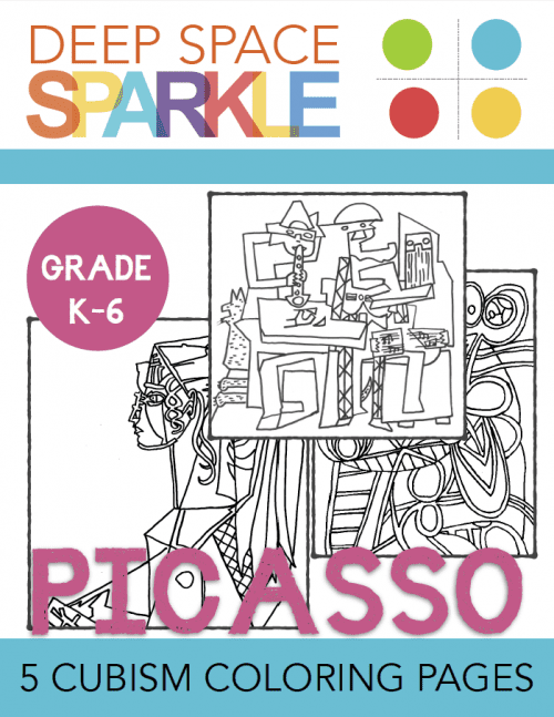 Picasso cubism coloring pages deep space sparkle