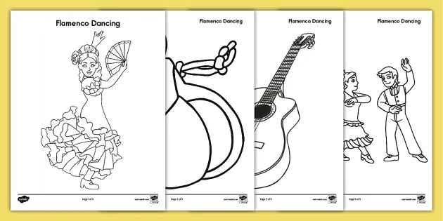 Flamenco dancing coloring pages teacher