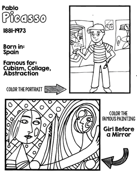 Picasso coloring page tpt