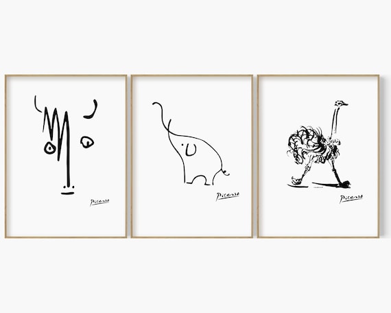 Choose out of animals drawing picasso animal sketch print picasso exhibition poster vintage animal line art picasso animal set of