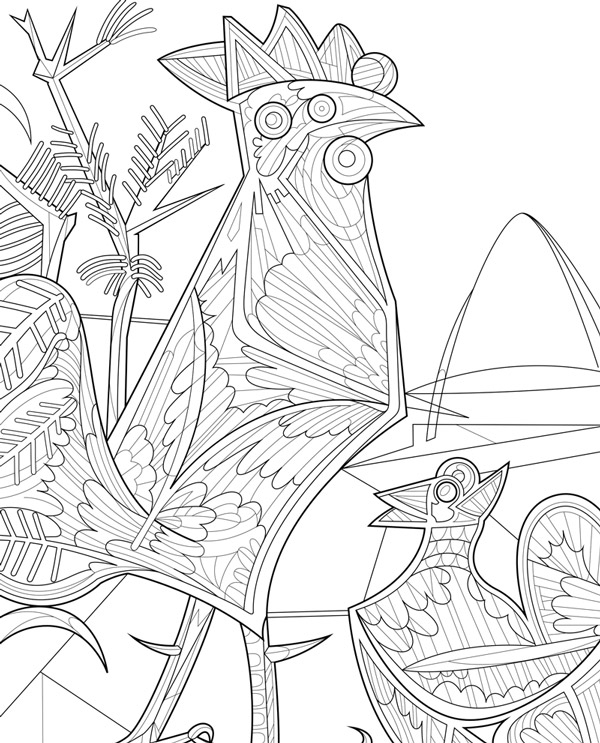 Baylor coloring page pablo picasso the cock of the liberation le coq de la liberation â teacher resources