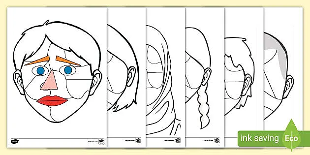 Picasso blank faces cubism activity sheet