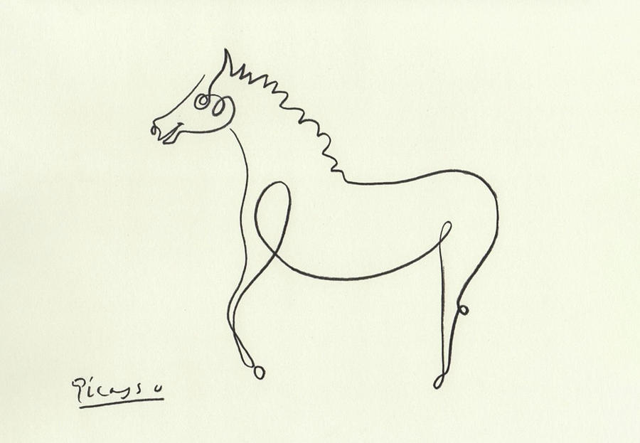 Horse drawing drawing by pablo picasso