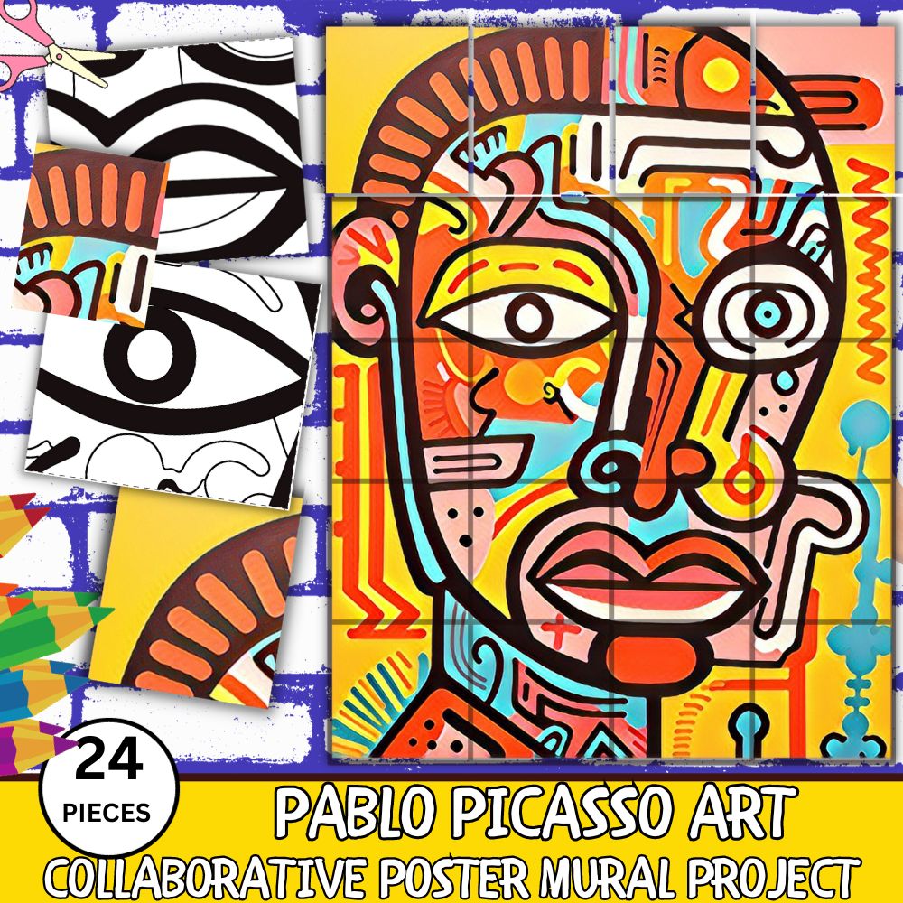 Pablo picasso art collaboration poster art project craft mural project made by teachers