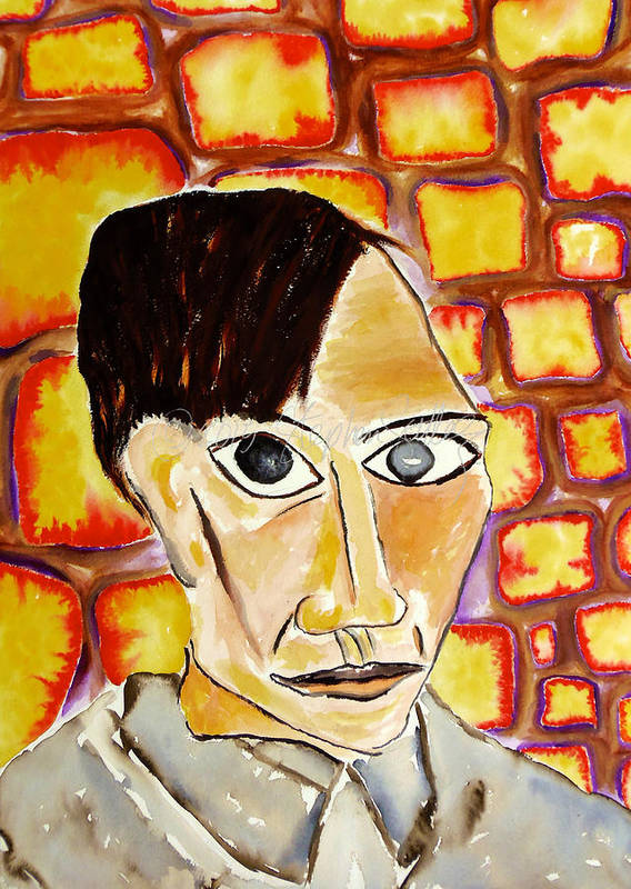 Simulacrum of pablo picasso self portrait art print by stephen settles