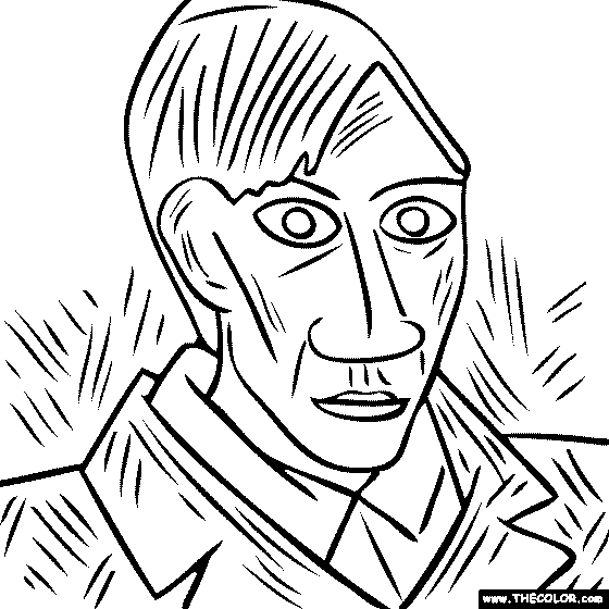 Free coloring page of pablo picasso painting