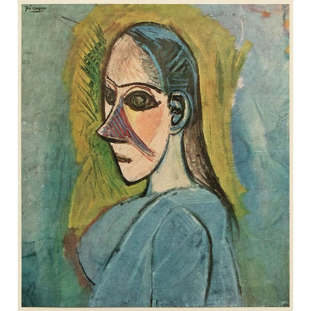 Circa after pablo picasso womans head full color print from italy