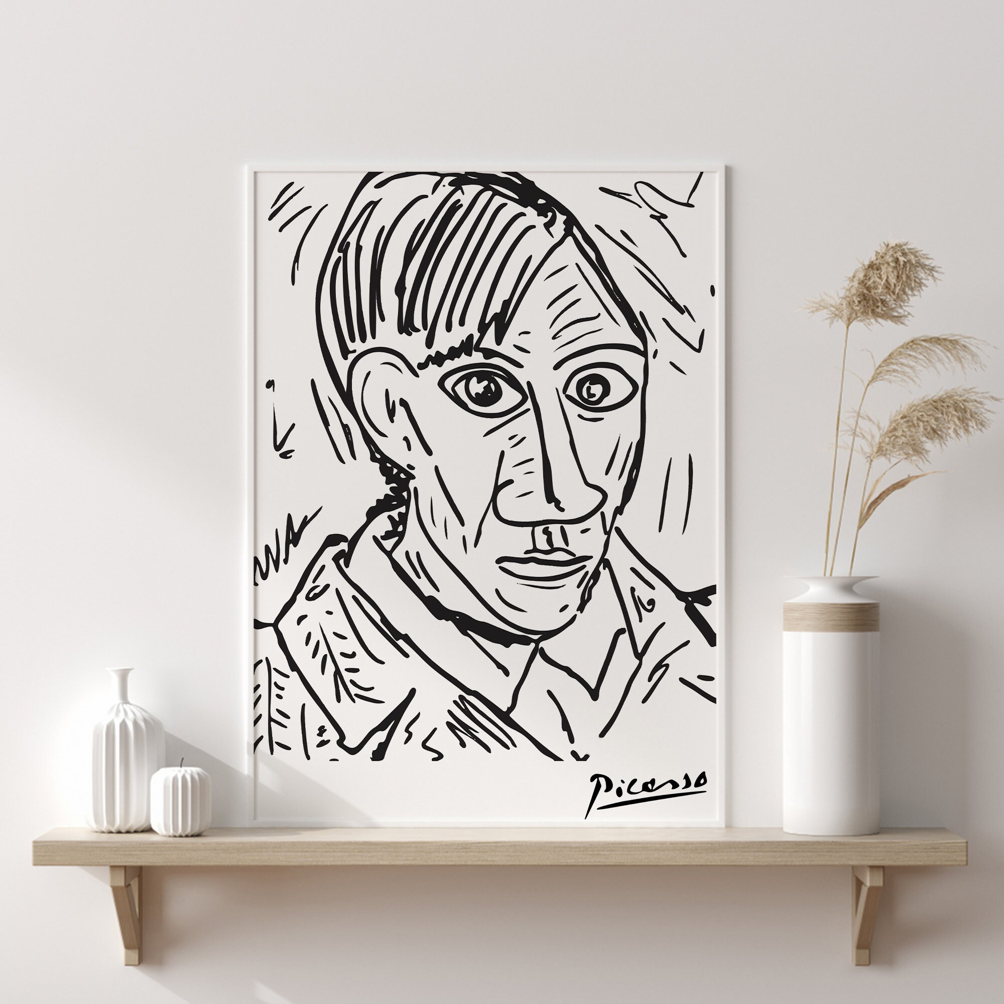 Pablo picasso portrait wall art pablo picasso poster wall art picasso portrait home decor picasso exhibition poster figure art printable