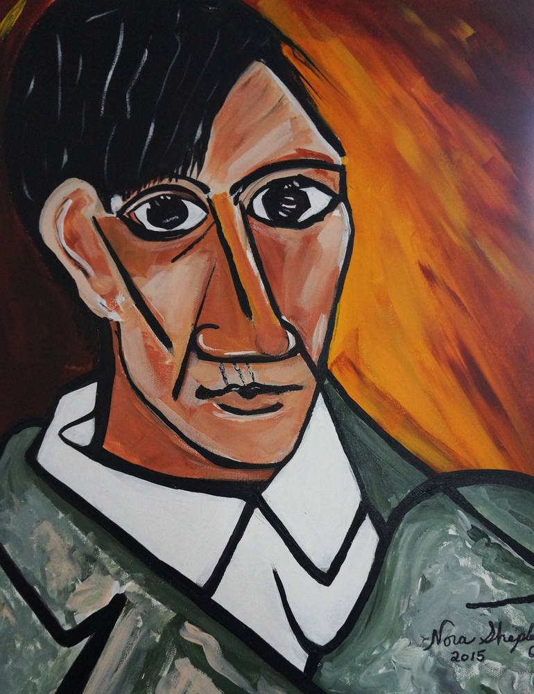 Self portrait of picasso by nora painting by nora shepley saatchi art