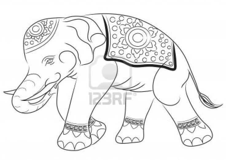 Asian elephant coloring page