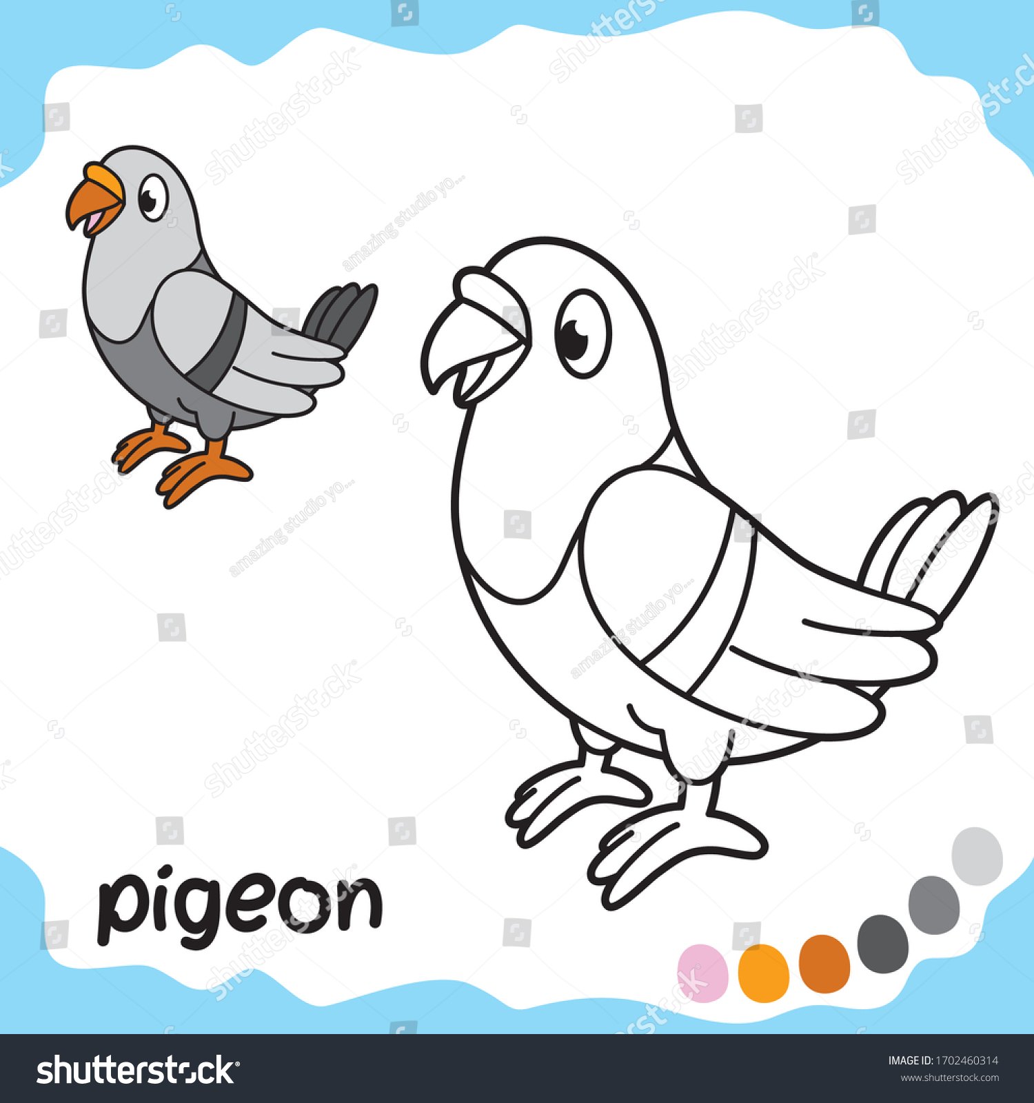 Hojas para colorear mascotas para niãos vector de stock libre de regalãas