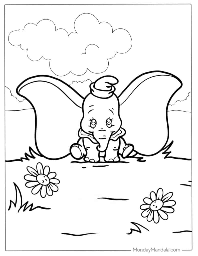 Elephant coloring pages free pdf printables