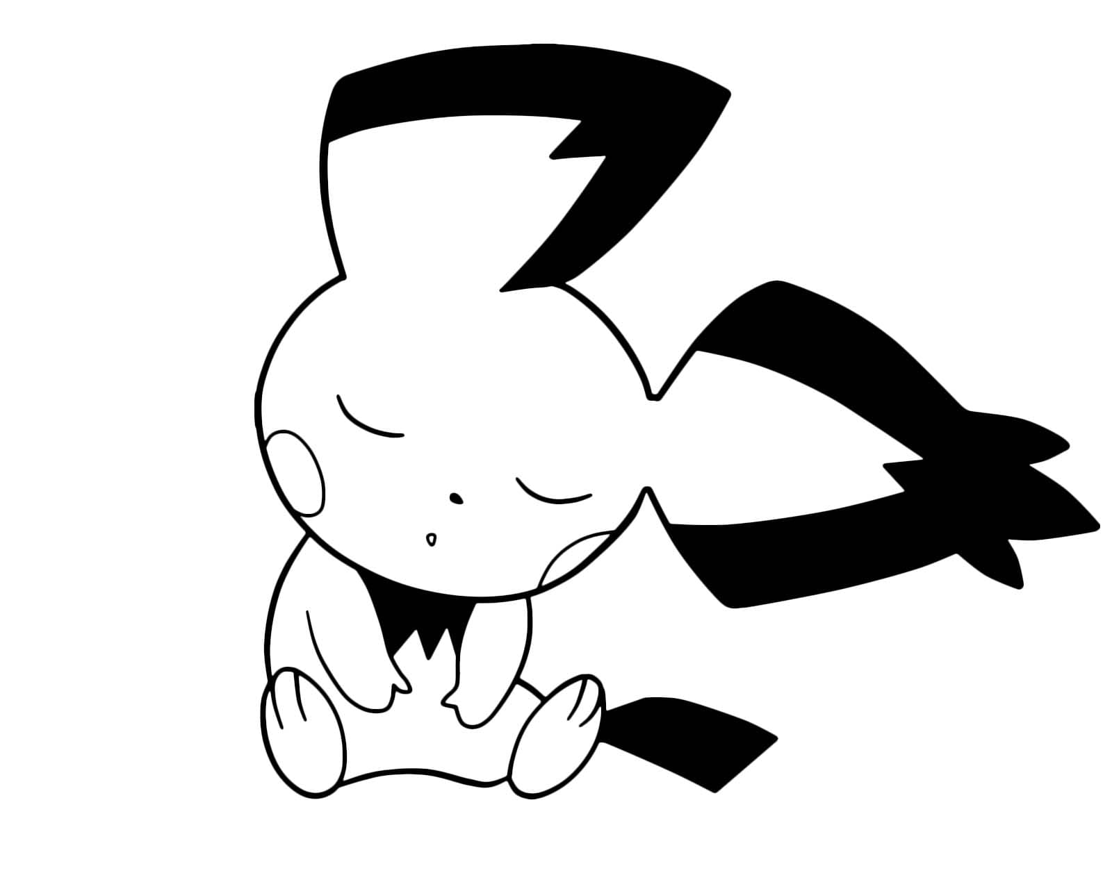 Pichu sleeping coloring page