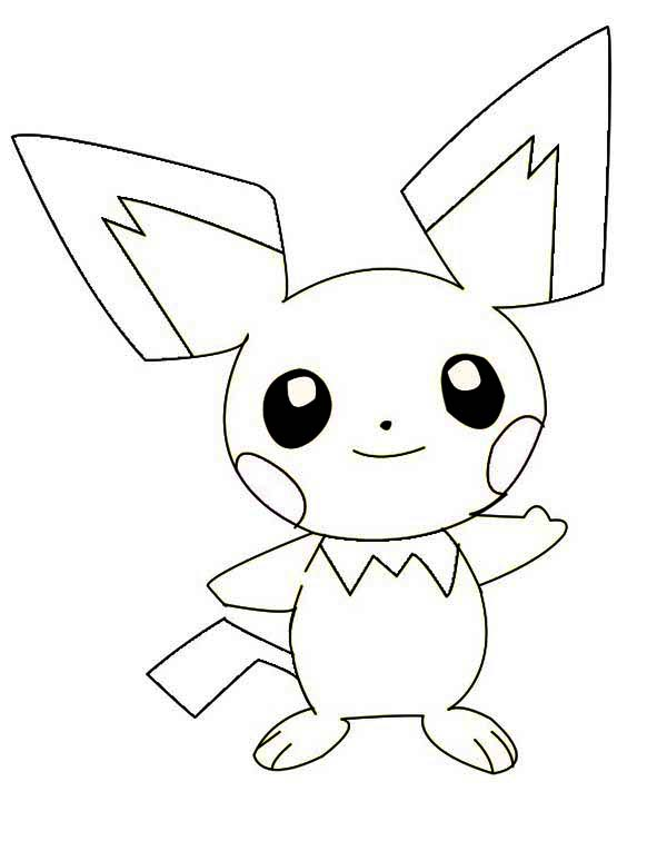 Smiling pichu coloring page pokemon coloring pages pokemon coloring cartoon coloring pages