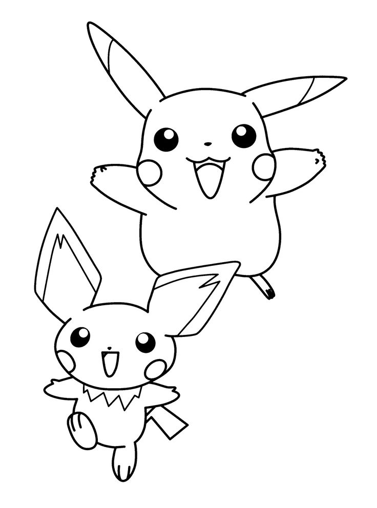 Kawaii pikachu and pichu coloring sheets pokemon coloring pages pikachu coloring page pokemon coloring