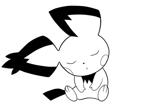 Sleeping tight pichu coloring page color luna