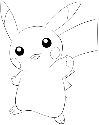 Pikachu coloring page free printable coloring pages