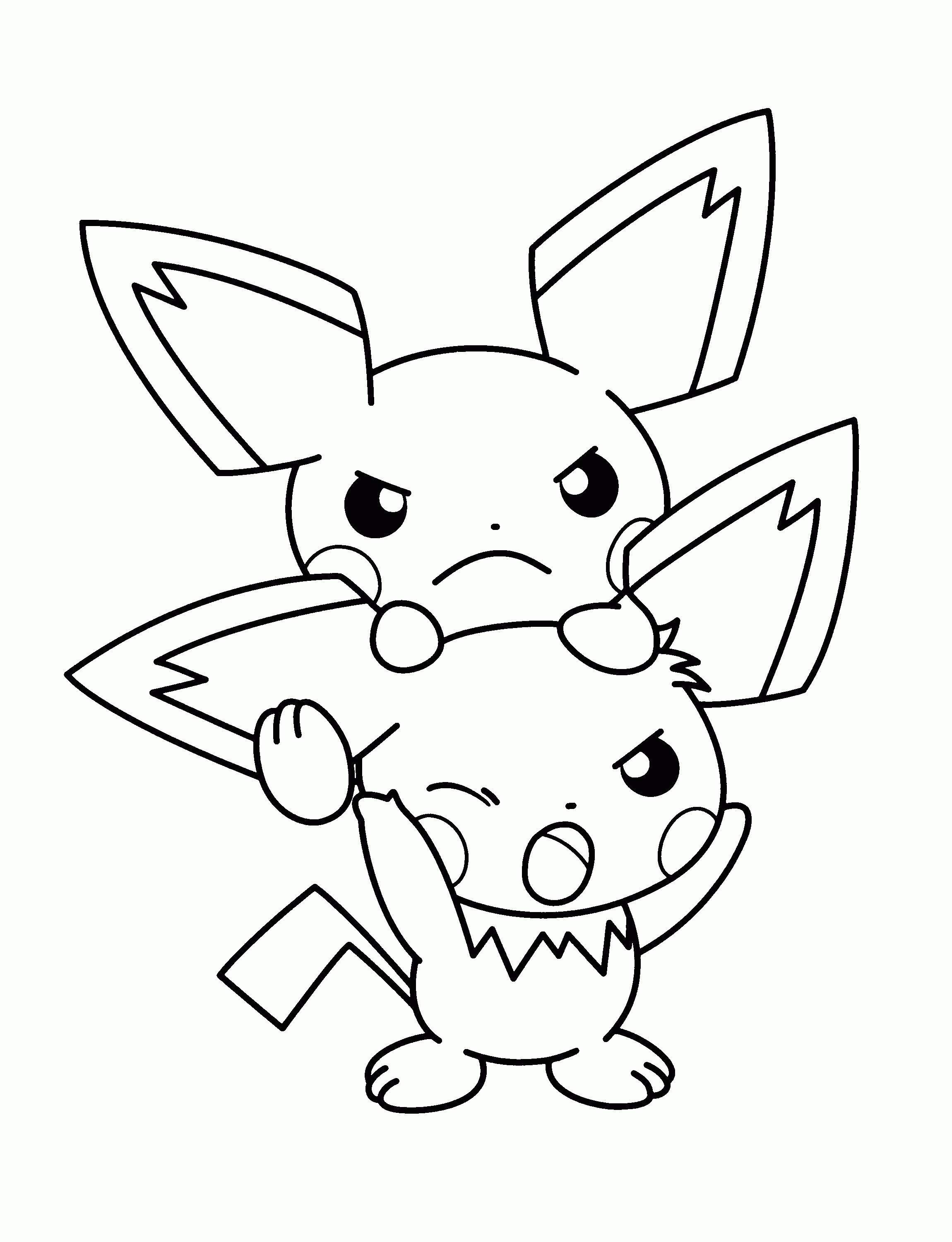 Pichu pokemon coloring page