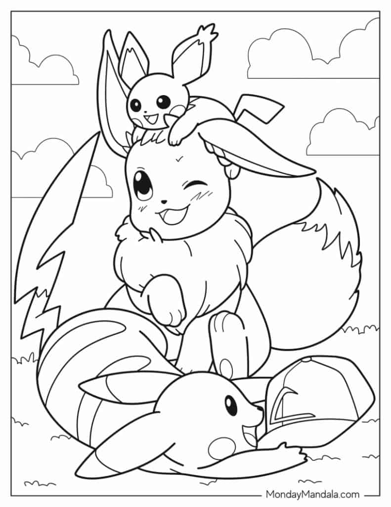 Pikachu coloring pages free pdf printables