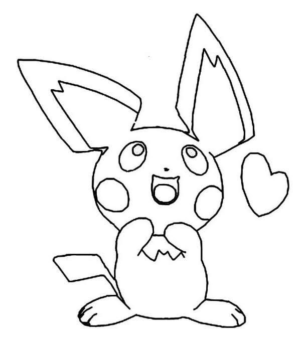 Adorable pichu coloring pages