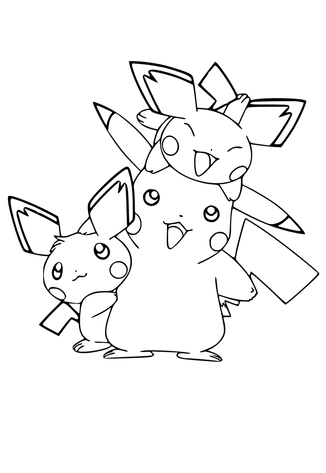 Free printable pichu characters coloring page for adults and kids