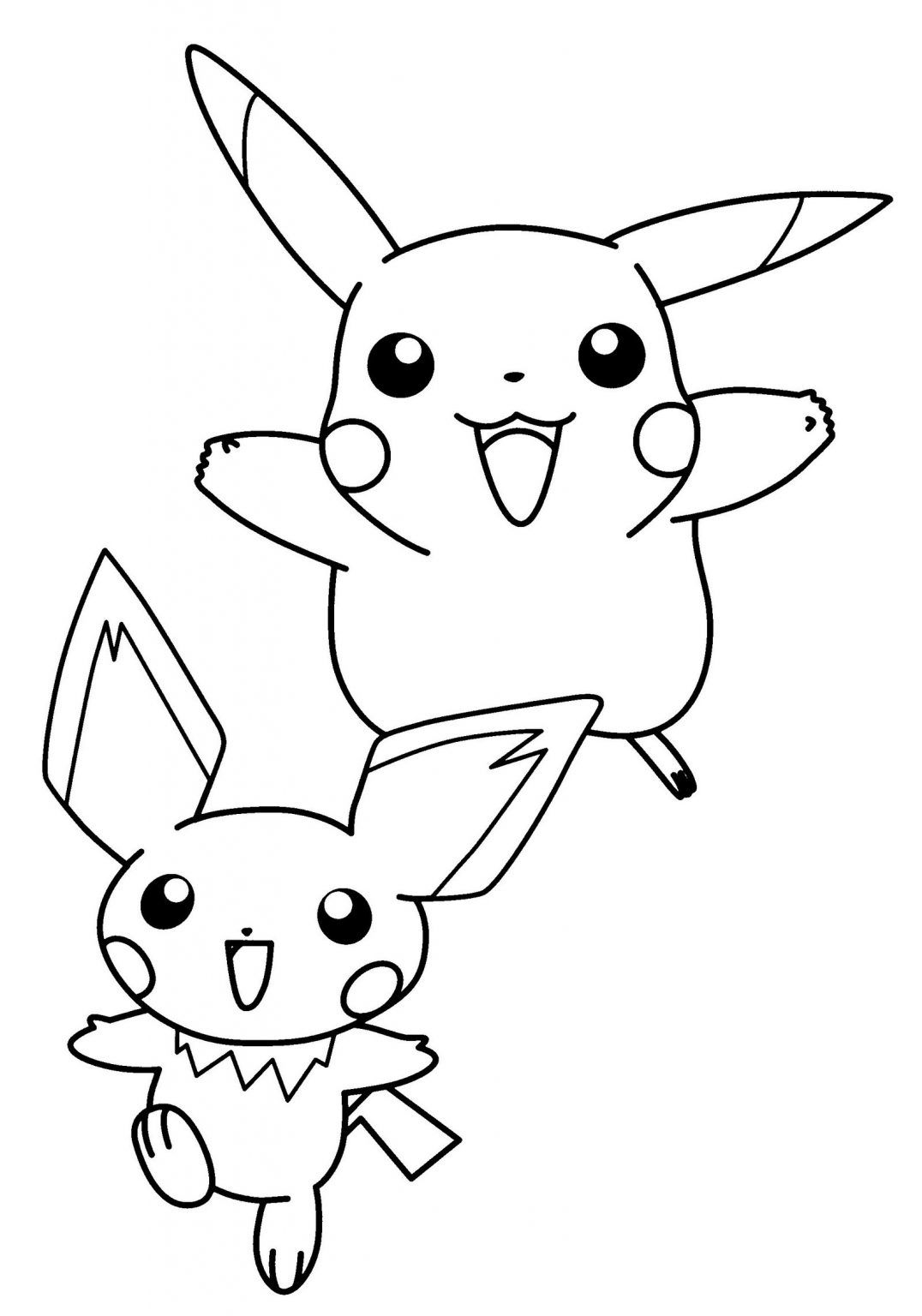 Cute pichu coloring pages printable pdf