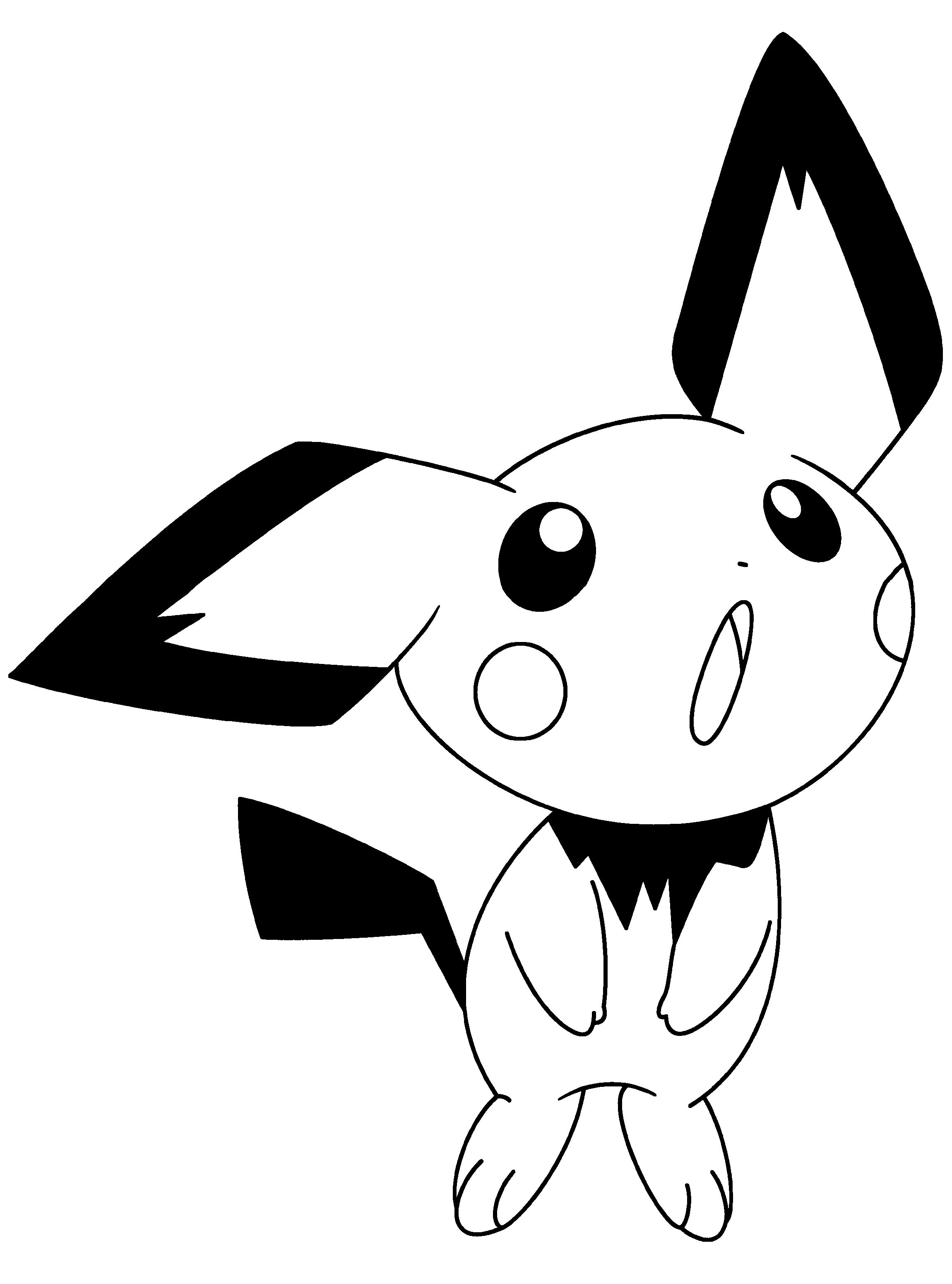 Cute pichu coloring pages printable pdf