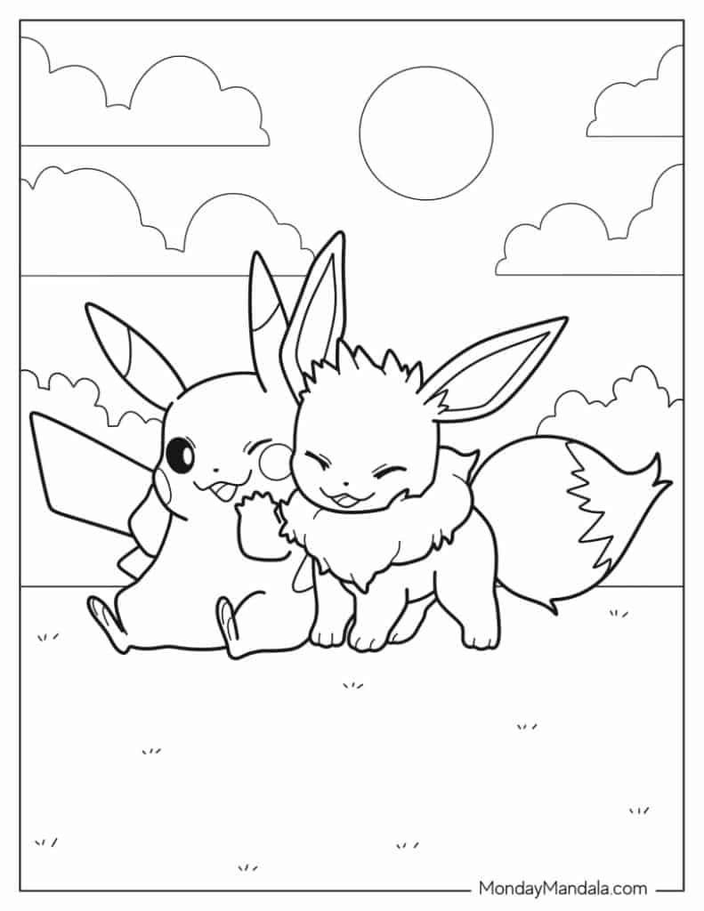 Pikachu coloring pages free pdf printables