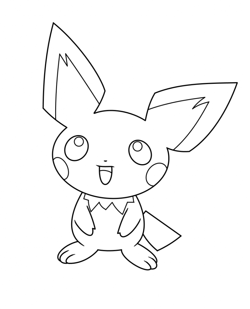 Cute pichu coloring pages printable pdf