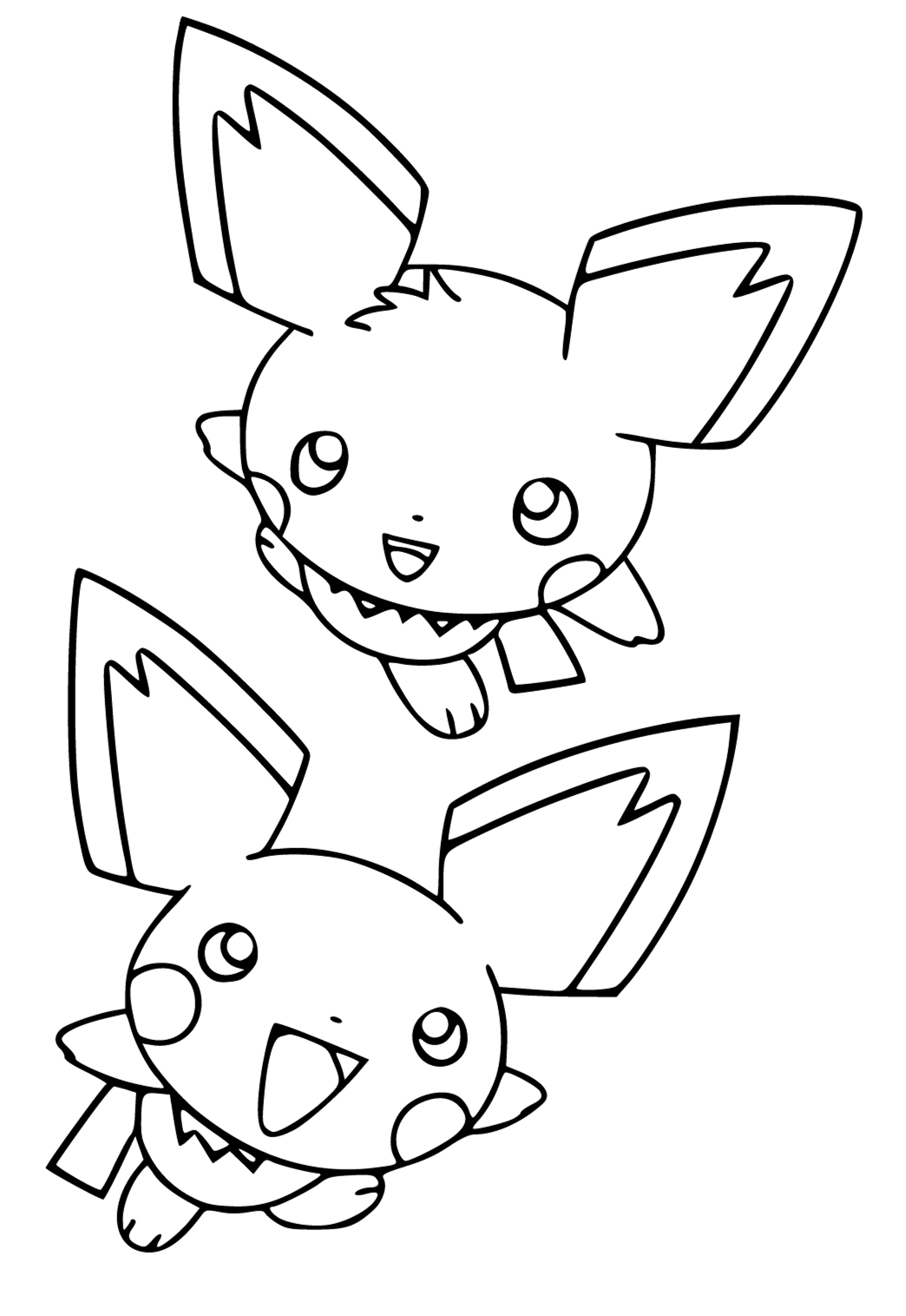 Free printable pichu friends coloring page for adults and kids