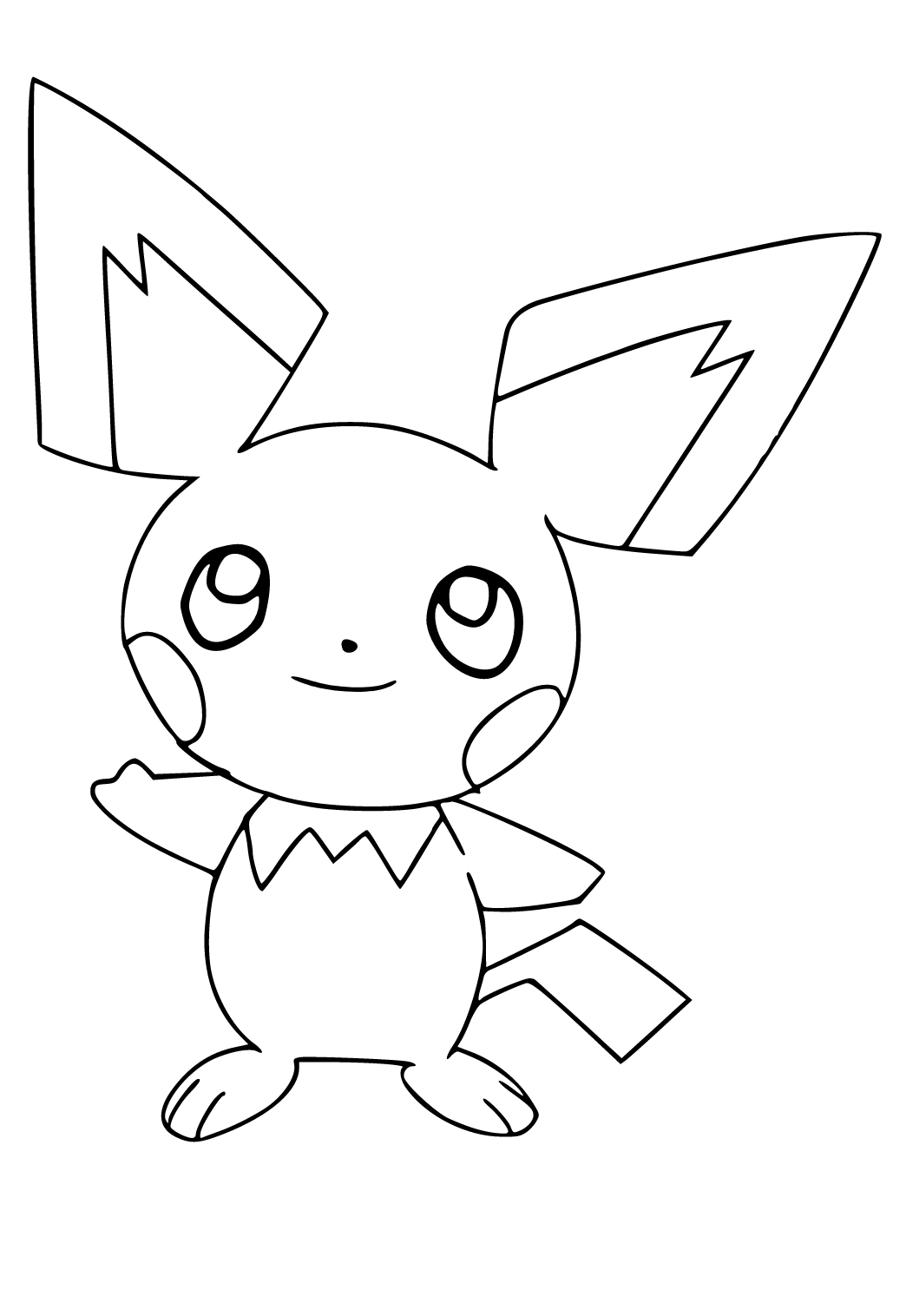 Free printable pichu hello coloring page sheet and picture for adults and kids girls and boys