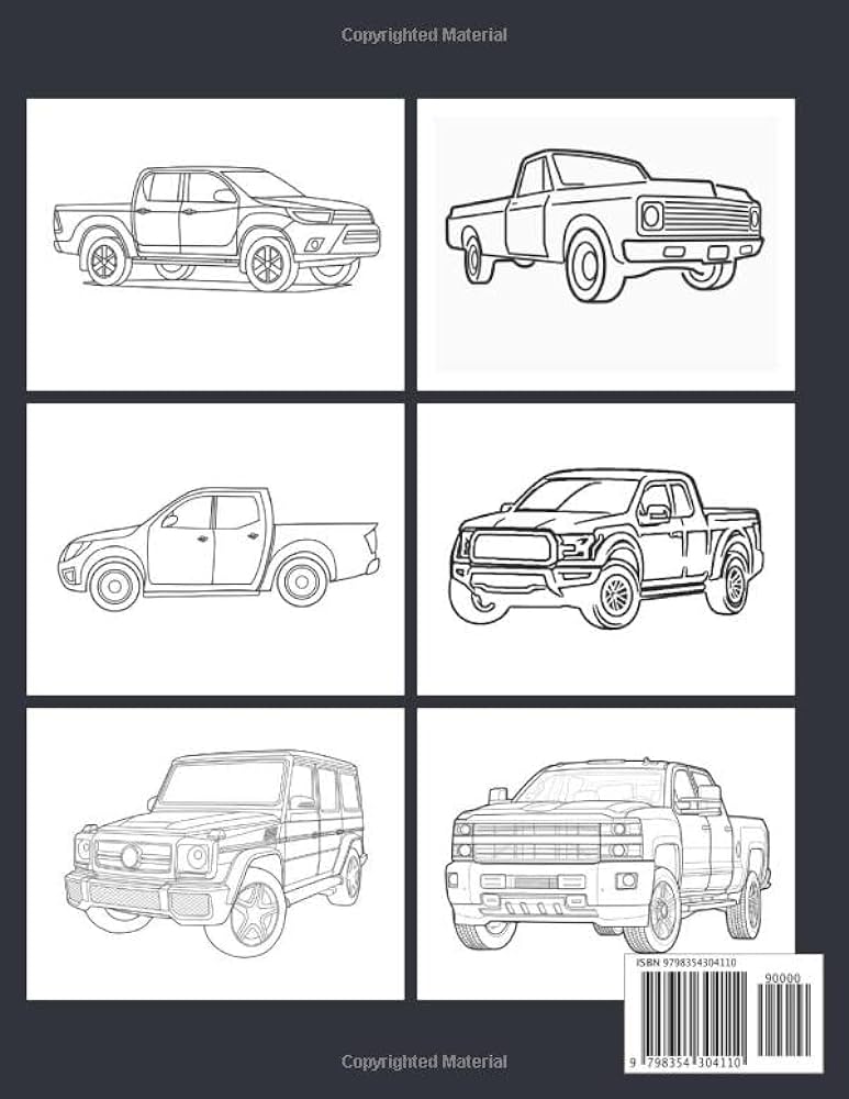 Pickup truck coloring book enjoy this pickup truck coloring book for kids and adults relaxation and stress relief and also enrich their intelligence with beautiful interior greiner jerry w books