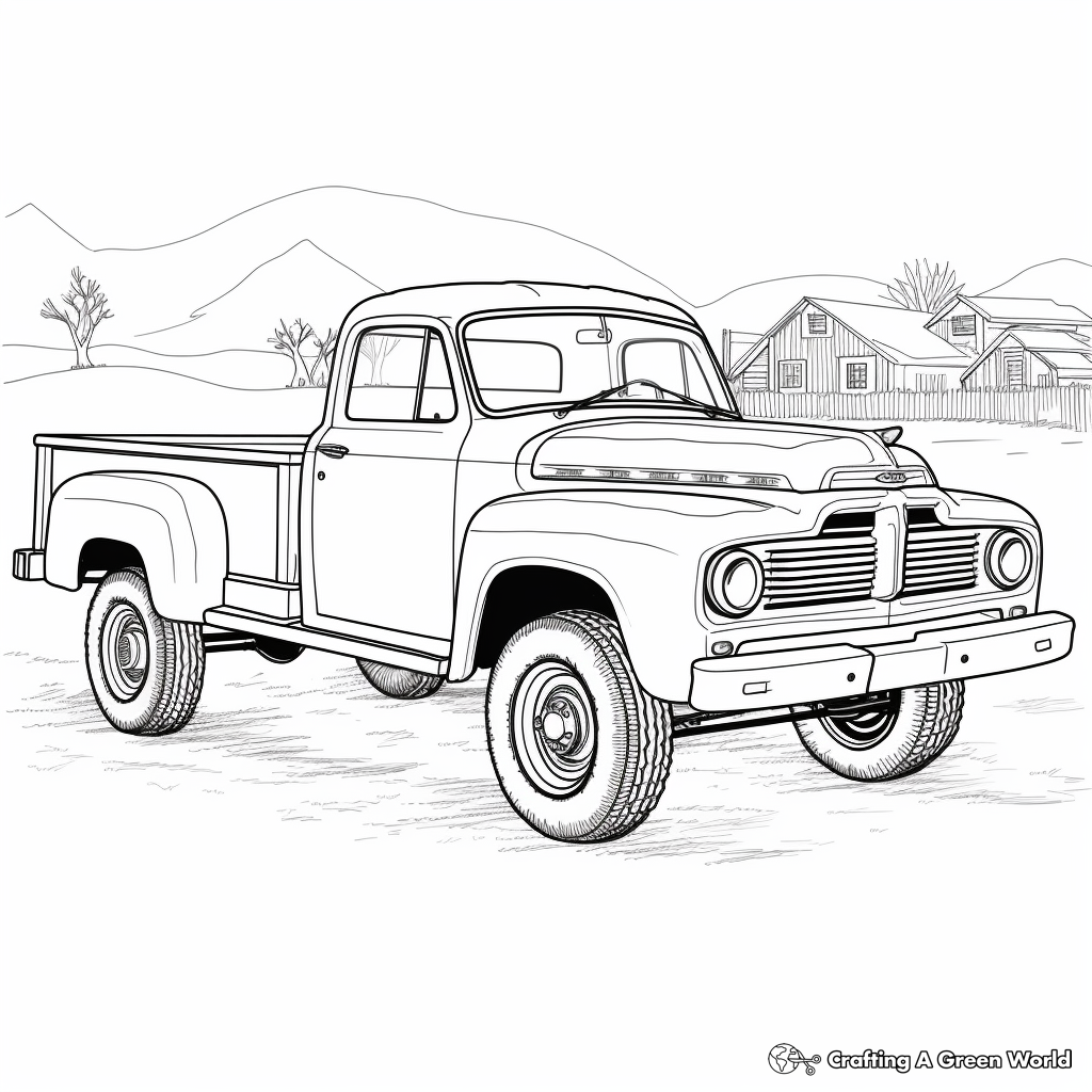 Old truck coloring pages