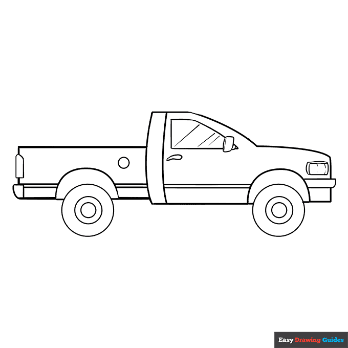 Truck coloring page easy drawing guides