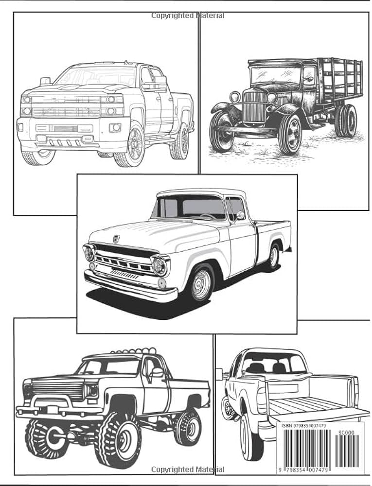 Pickup truck coloring book this amazing pickup truck for kids and adults relaxation and stress relief fun coloring book for kids of all ages molina darla books