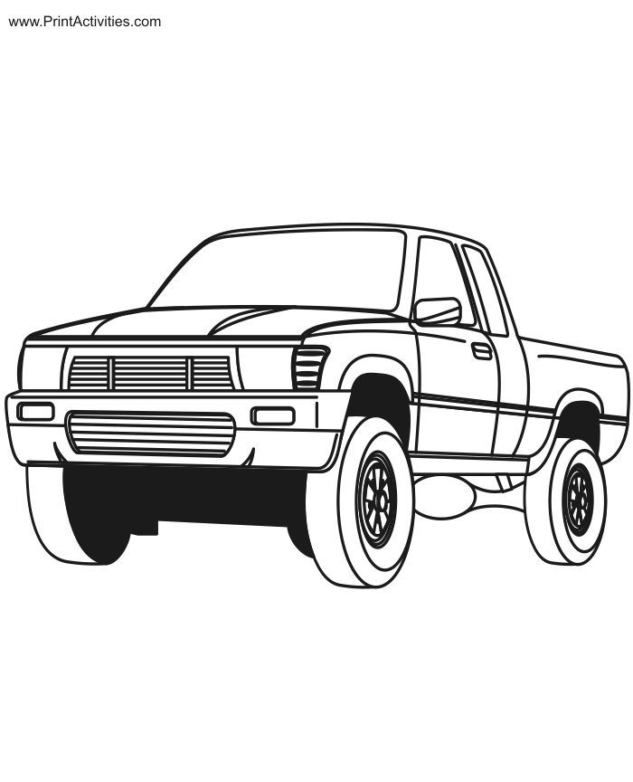 Pickup truck coloring page free coloring sheet