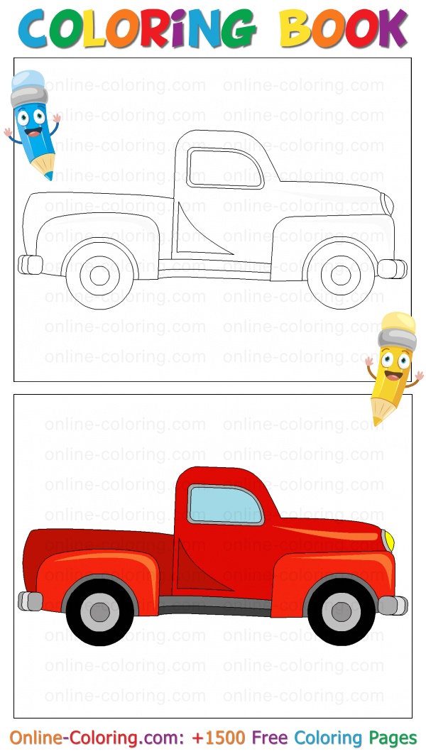 Pickup truck free online coloring page