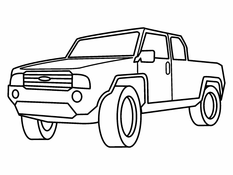 Pickup truck coloring page