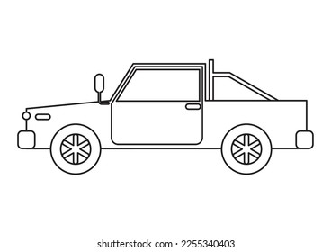 Pickup truck coloring book transportation educate stock vector royalty free