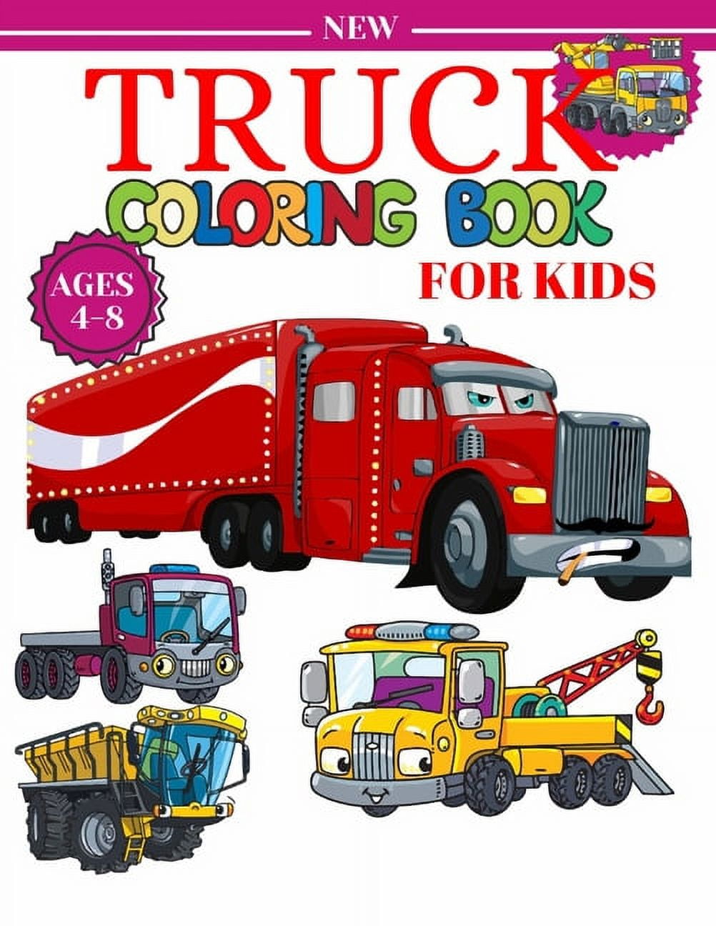 Truck coloring book for kids ages