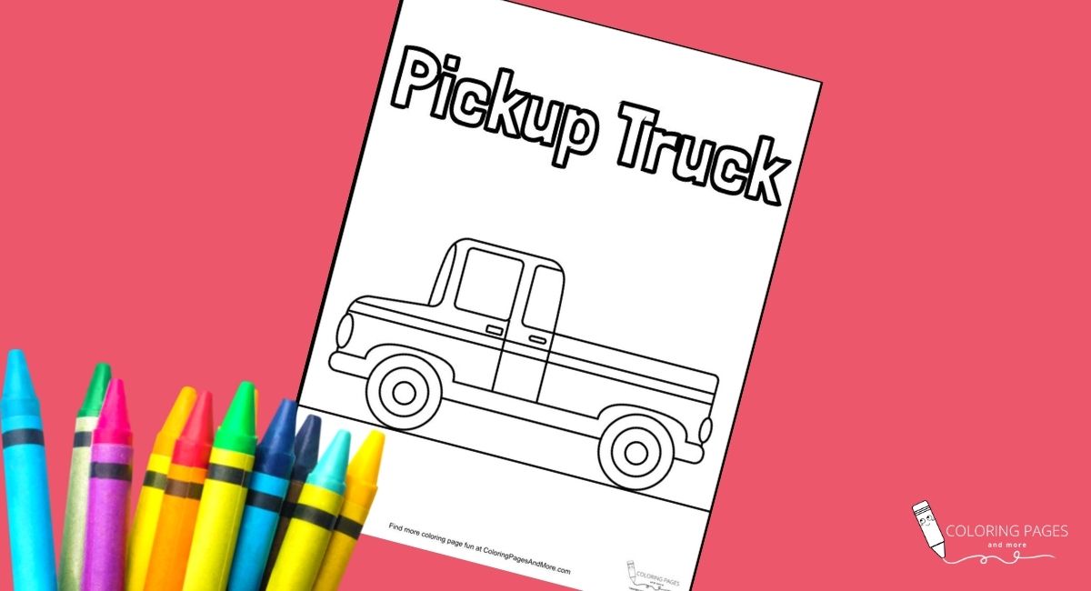 Pickup truck coloring page