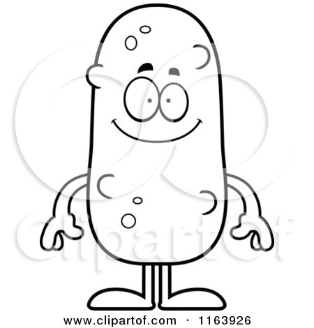 Cartoon of a happy pickle mascot