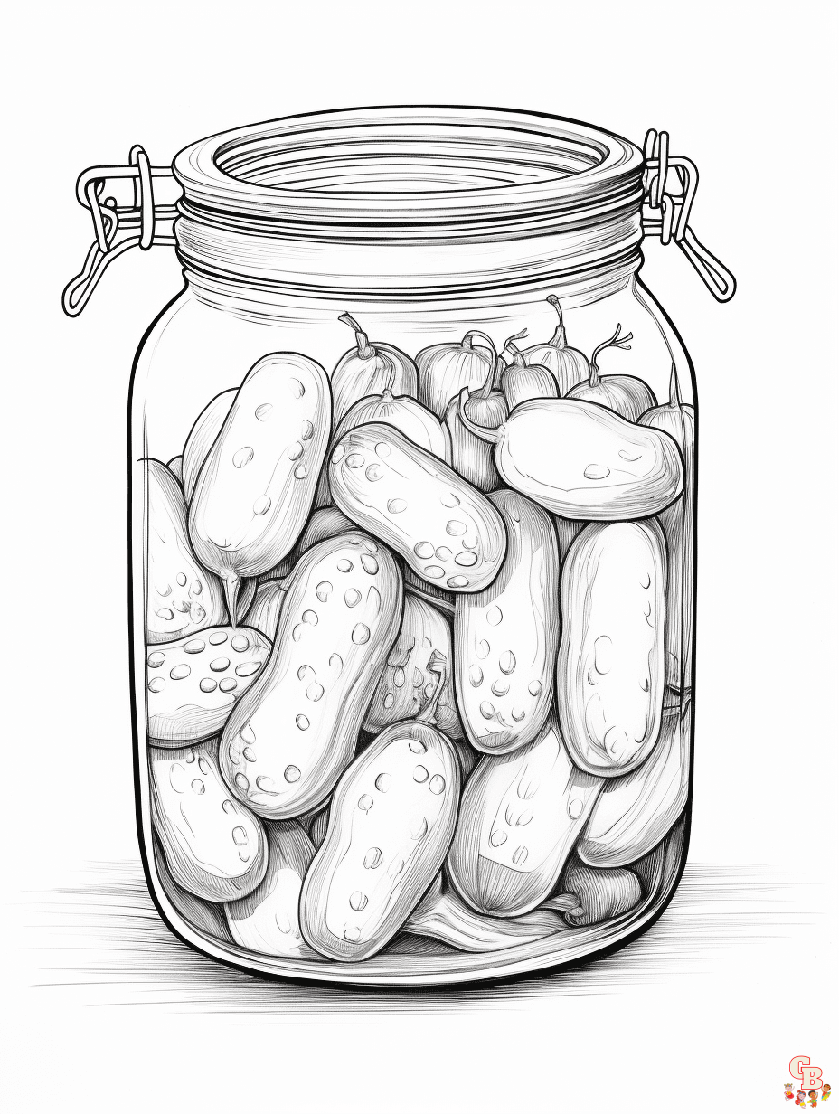 Printable pickle coloring pages free for kids and adults